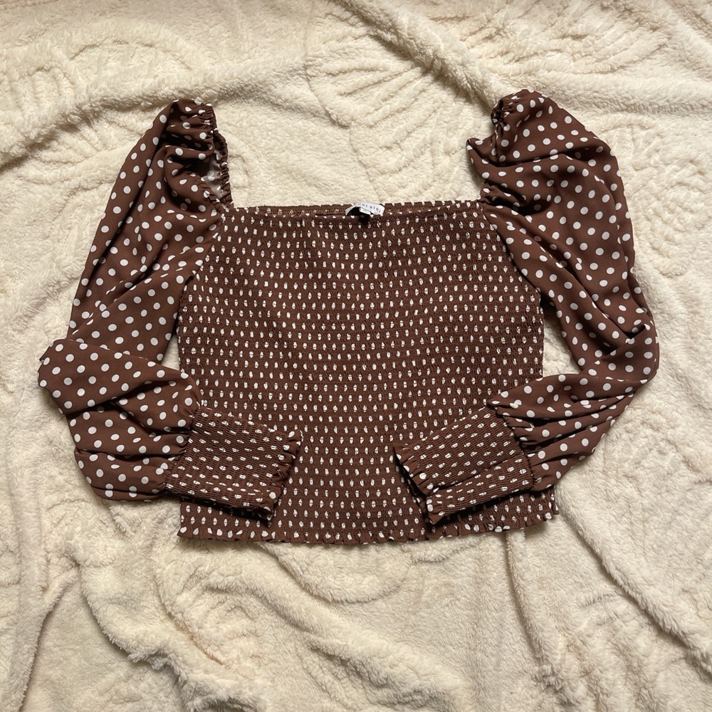 Brown Polka Dot Blouse